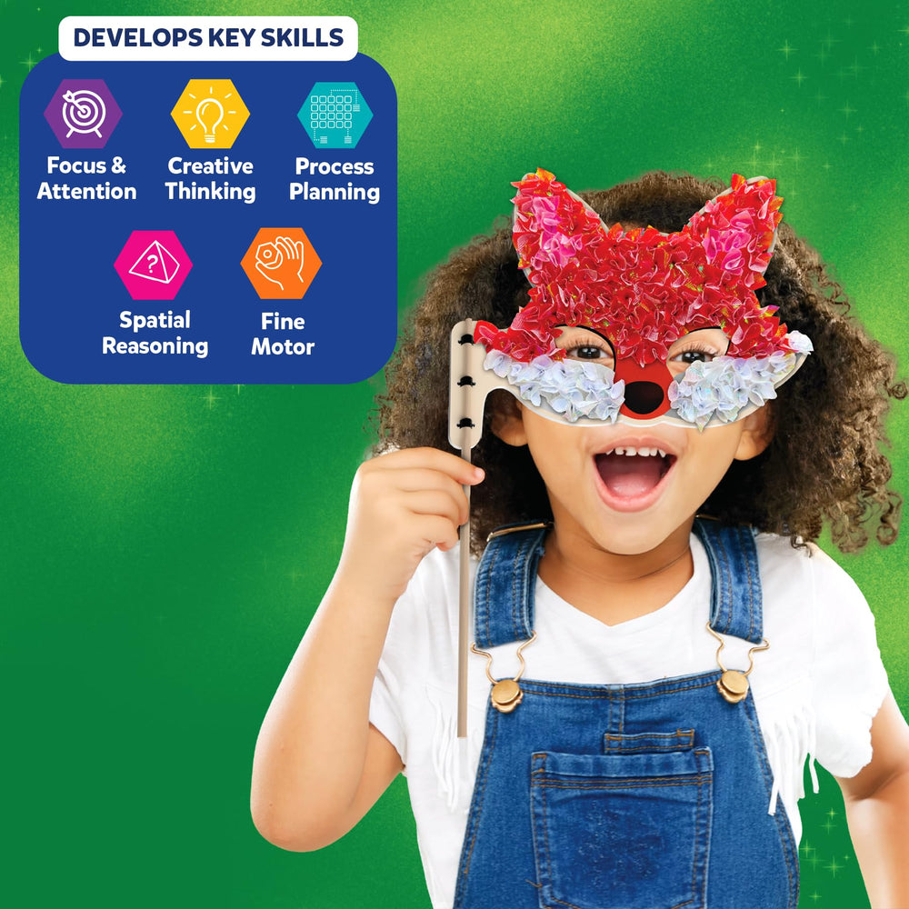 Skillmatics Poke-in Art mask ties secure wearable masks.