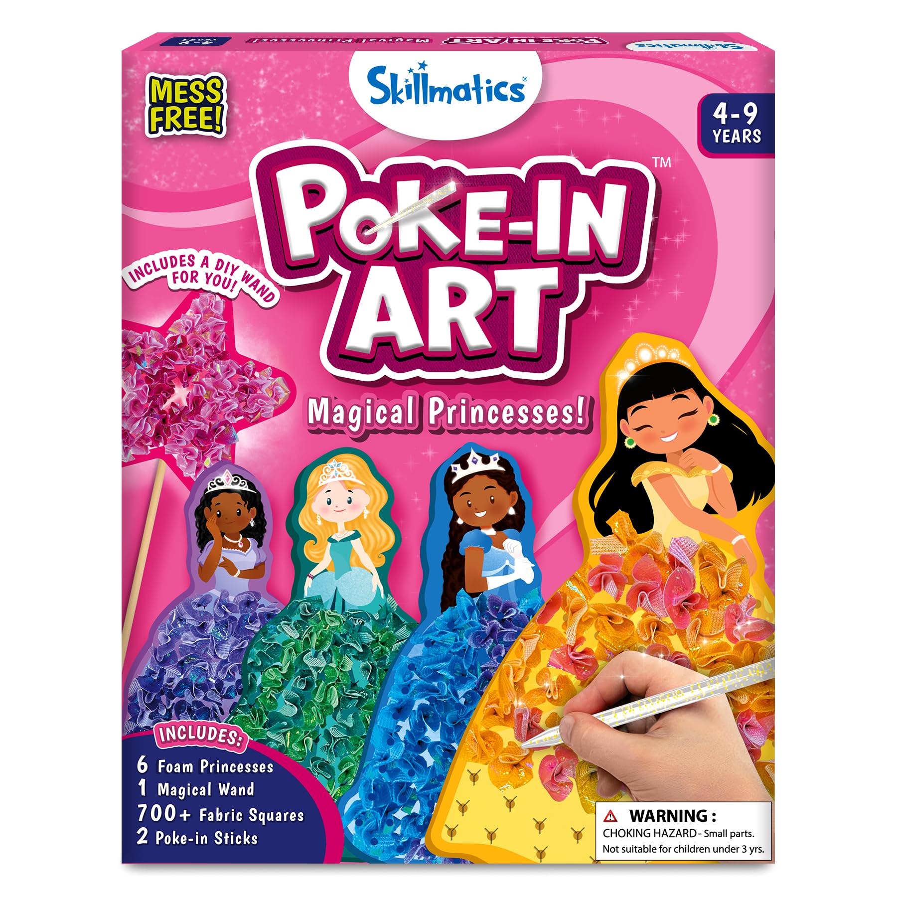 Skillmatics Poke-in Art princess gown decorated with colorful fabric squares for imaginative play