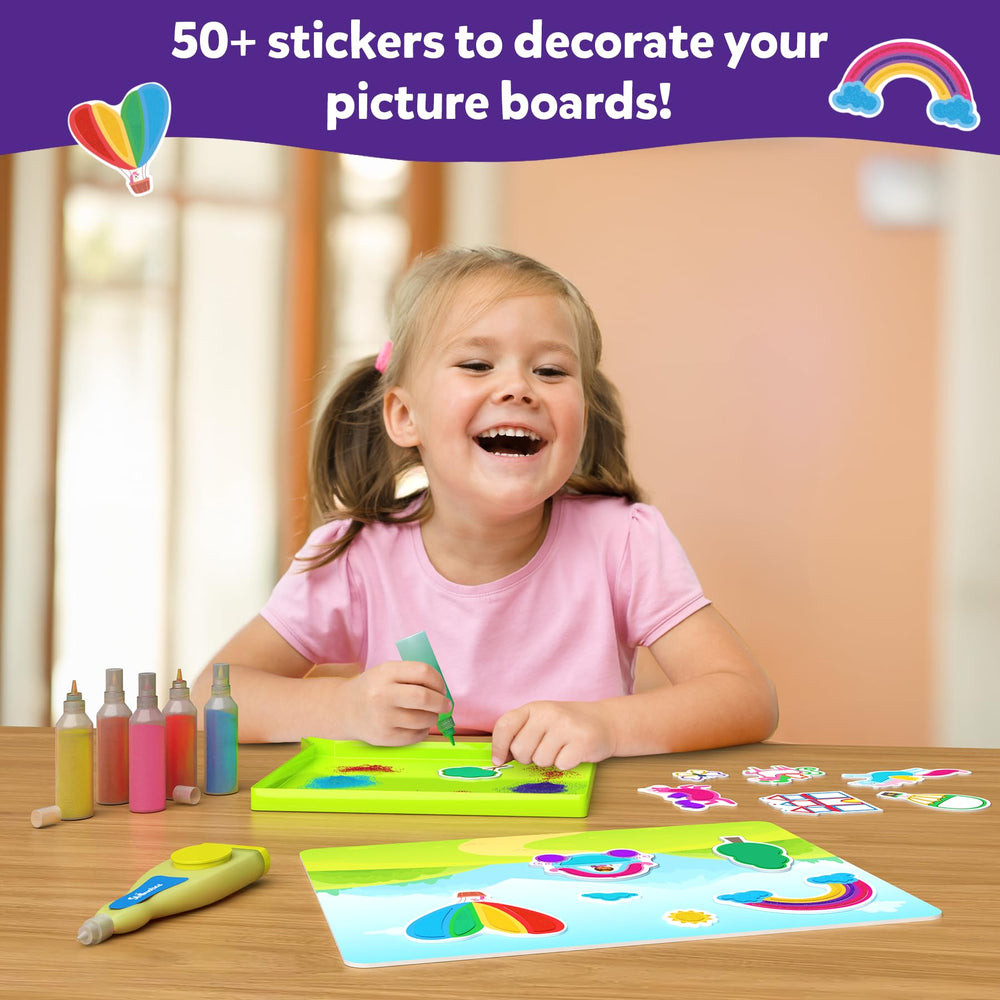 Skillmatics Sand Art rainbow pen adds decorative touches with smooth, accessible use