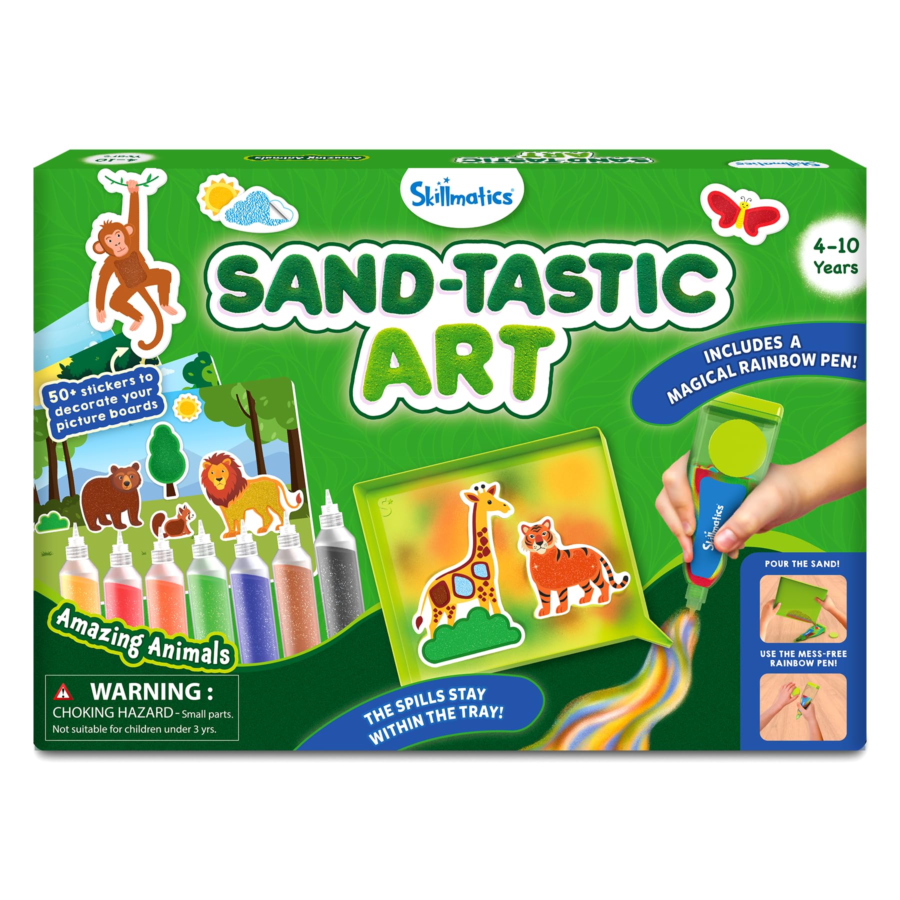 Skillmatics Sand Art Activity mess-controlled tray keeps crafts tidy for kids.