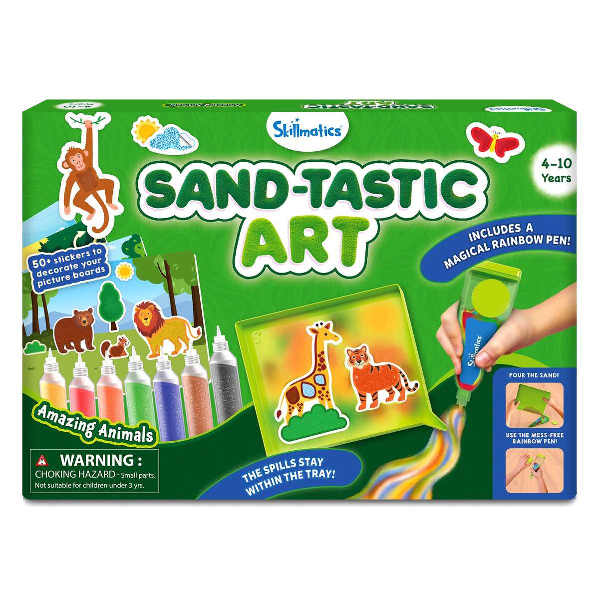 Skillmatics Sand Art Activity mess-controlled tray keeps crafts tidy for kids.