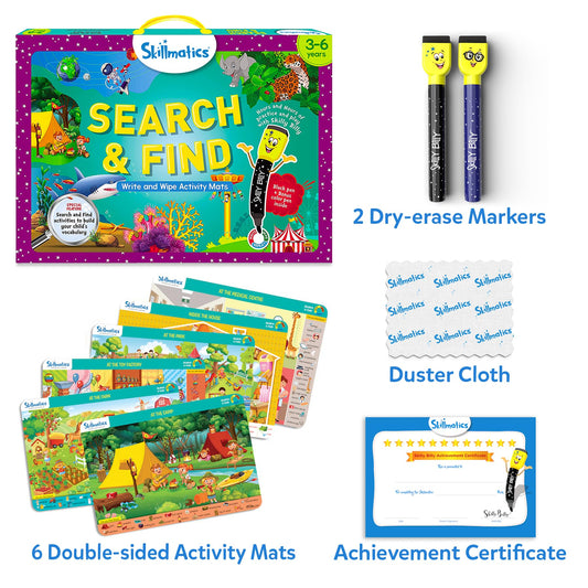 Skillmatics mats in use by children to boost observation and matching skills.