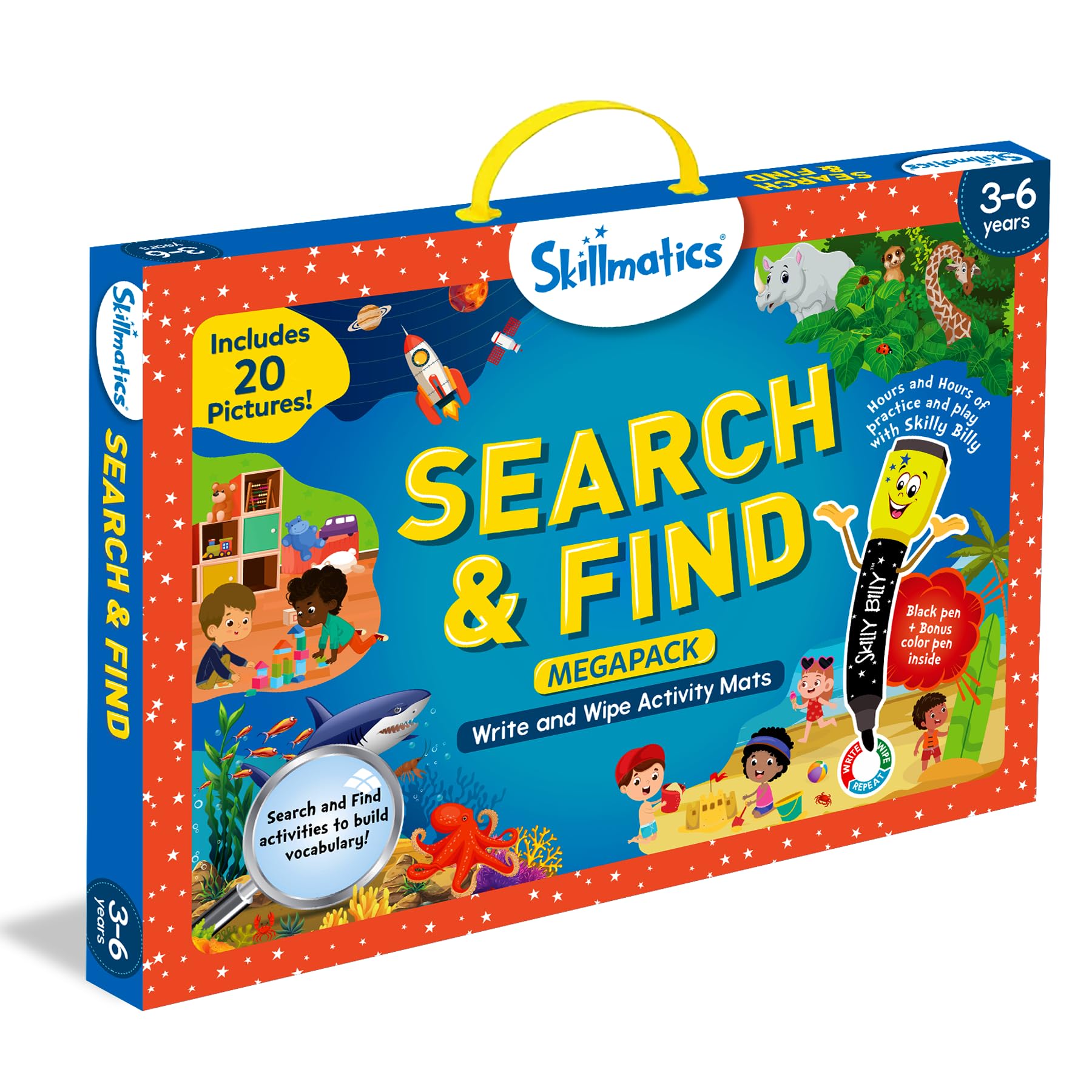 Skillmatics front-cover image highlights a kid-friendly, screen-free learning set.
