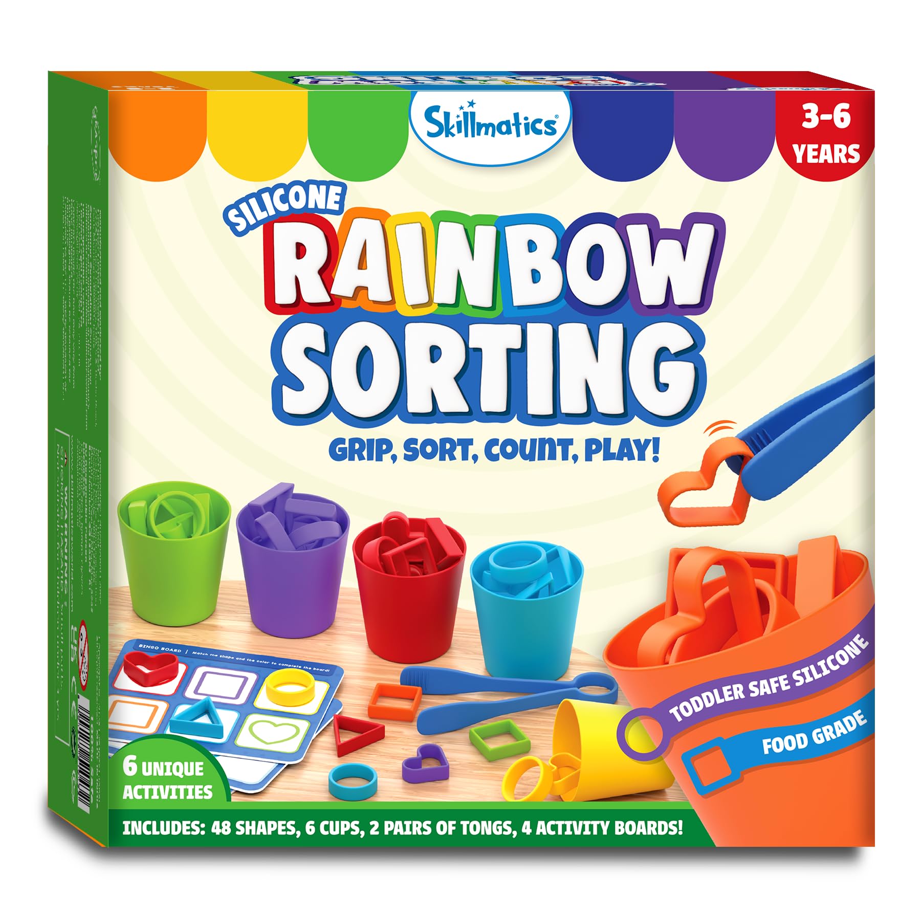 Skillmatics silicone rainbow sorting game educational toy for early learning