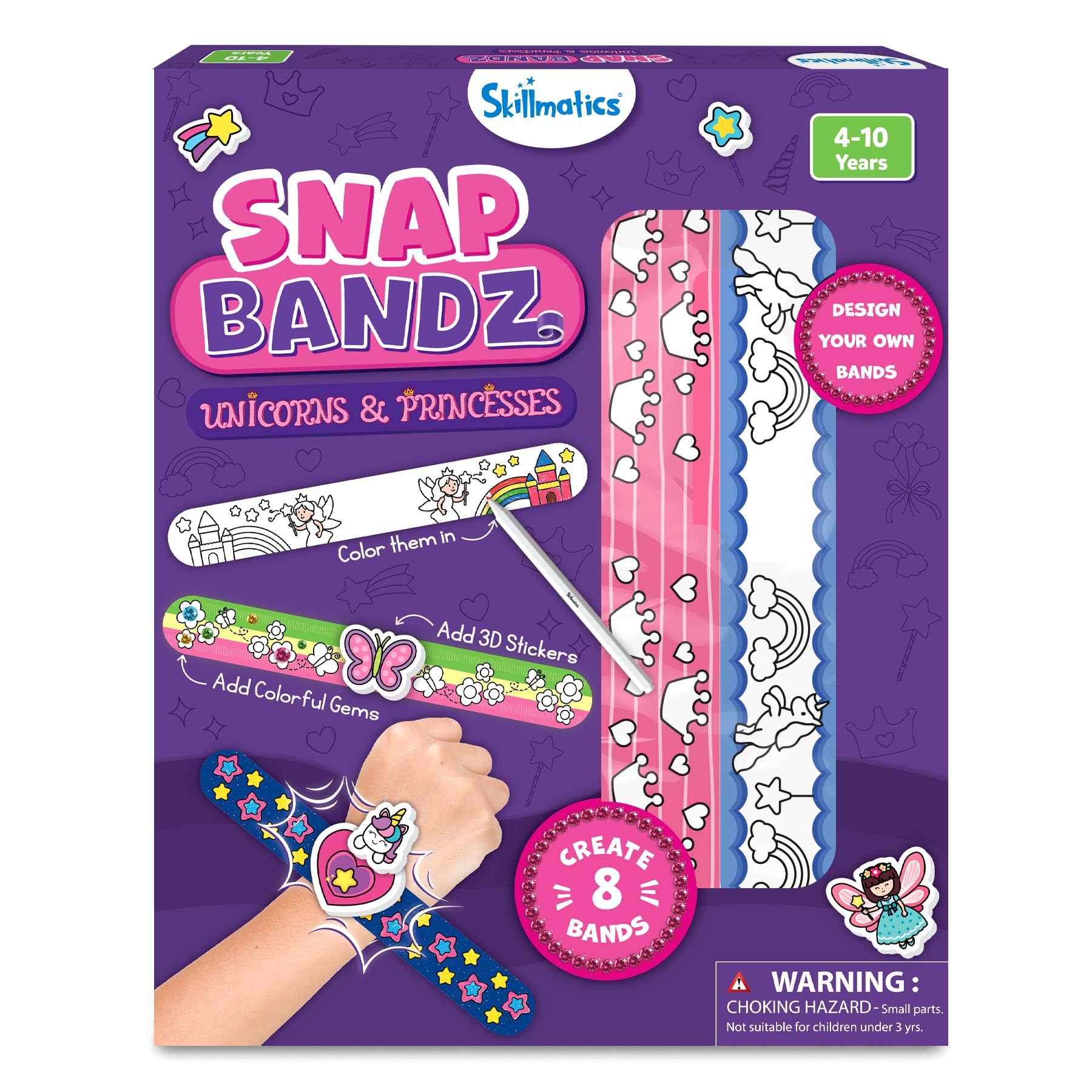 Skillmatics Snap Bandz unicorn band ready for wearable art and imaginative play.
