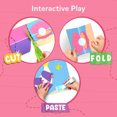 Skillmatics Snip Snip Unicorns & Princesses fold-and-paste craft scene invites tactile learning and shape recognition