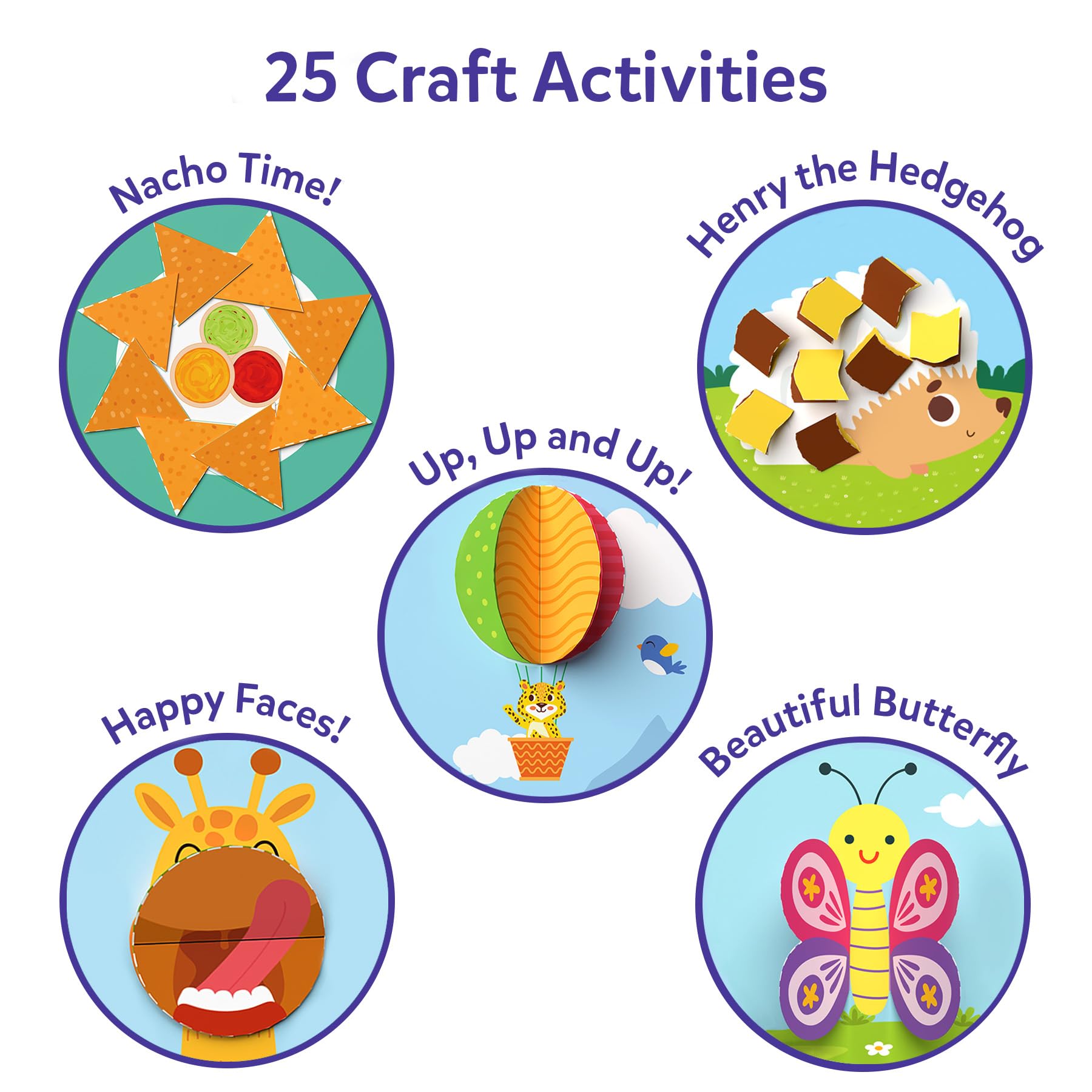 Skillmatics Snip Snip folding and pasting crafts create colorful paper crafts.
