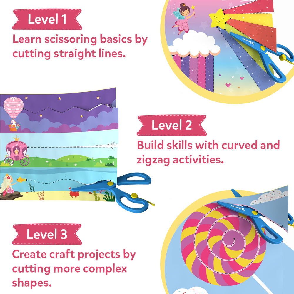 Skillmatics Snip Snip Unicorns & Princesses glue stick in use enables neat sticking and craft results