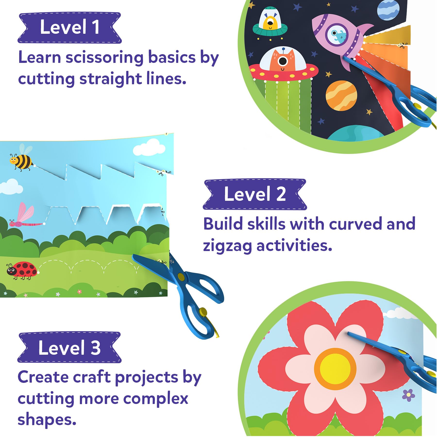 Skillmatics Snip Snip glue stick enables neat pasting for colorful crafts.
