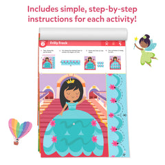 Skillmatics Snip Snip Unicorns & Princesses progressive patterns page guides lines to shapes with growing confidence