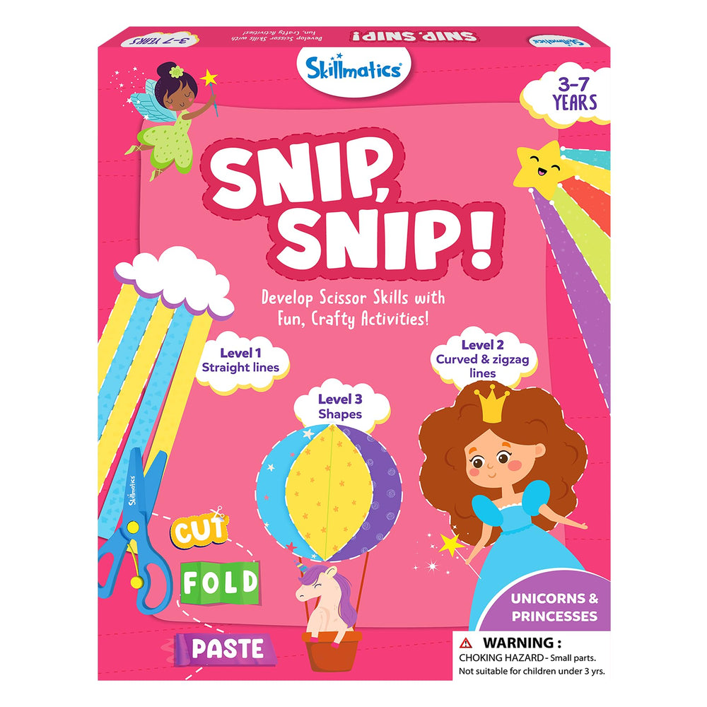 Skillmatics Snip Snip Unicorns & Princesses cover sparks imaginative play for kids