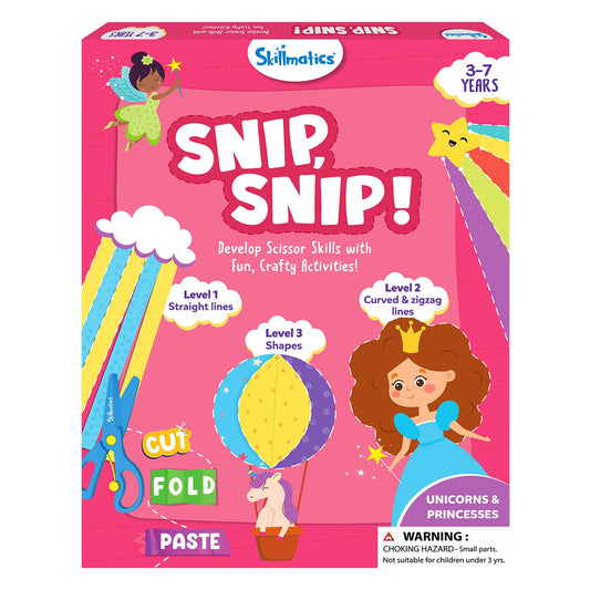 Skillmatics Snip Snip Unicorns & Princesses cover sparks imaginative play for kids