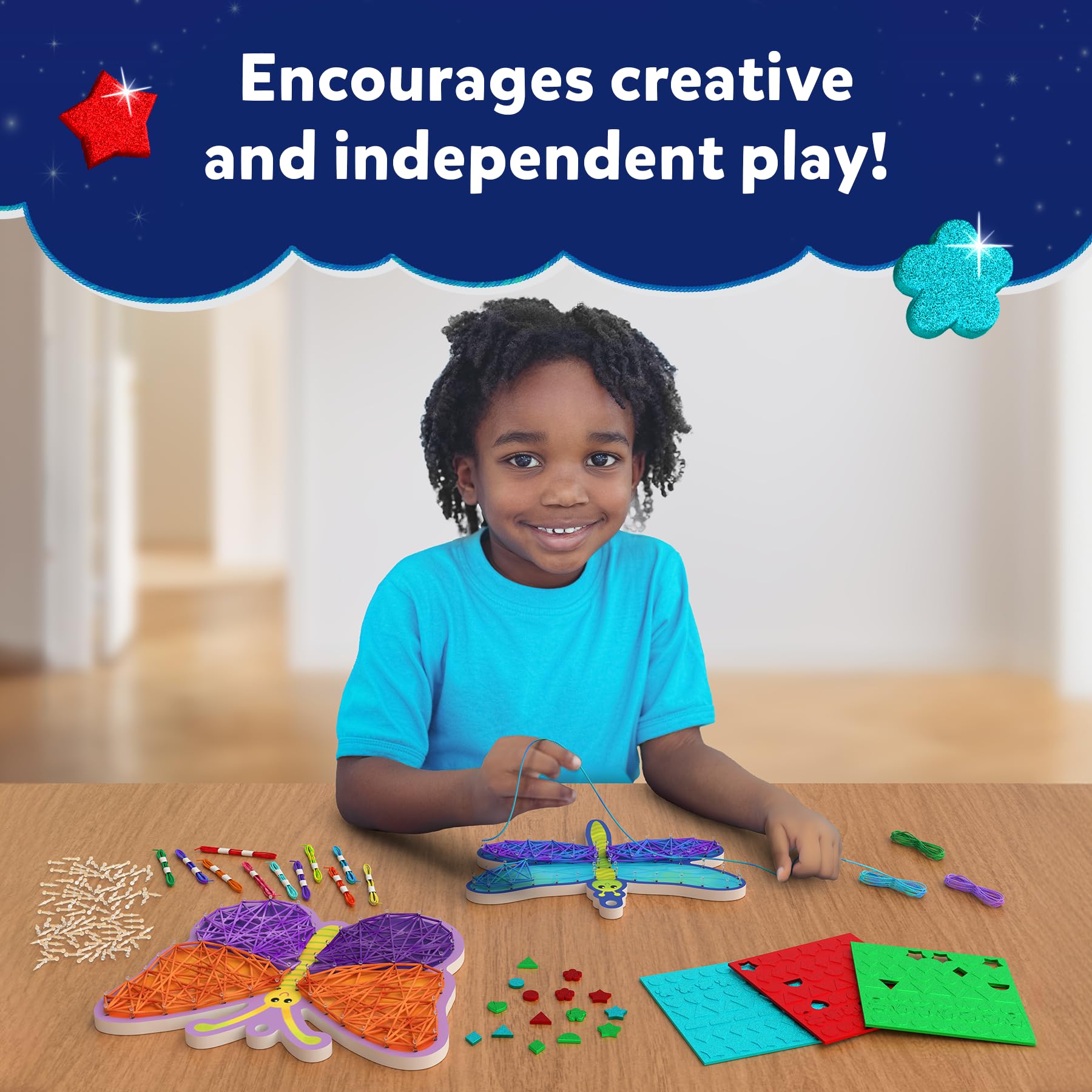 Skillmatics colorful strings help create layered, vibrant effects.