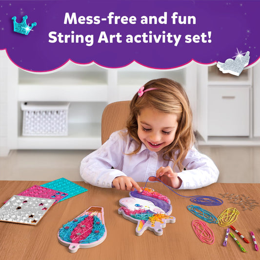 Skillmatics Unicorn Magic hot air balloon design invites colorful string weaving.