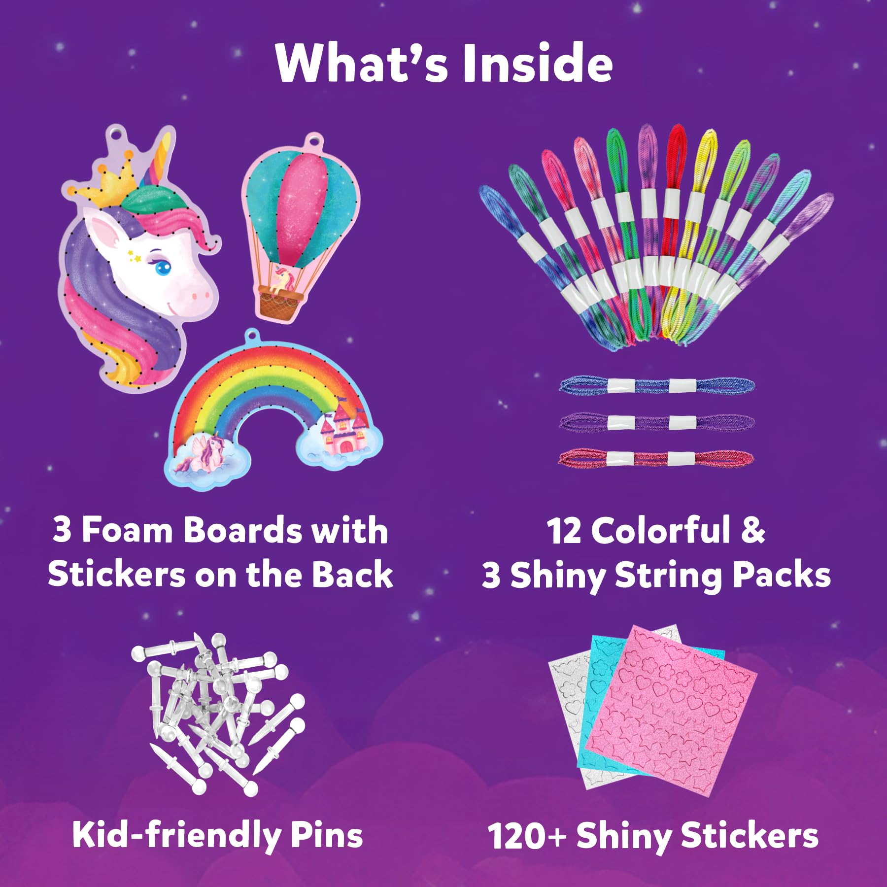Skillmatics Shiny stickers pack adds sparkle to finished art.