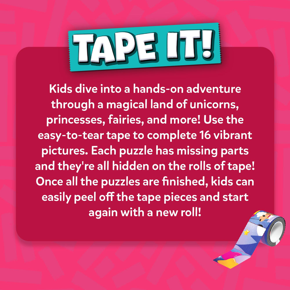 Skillmatics Tape It replayable puzzle set supports multiple rounds of play.