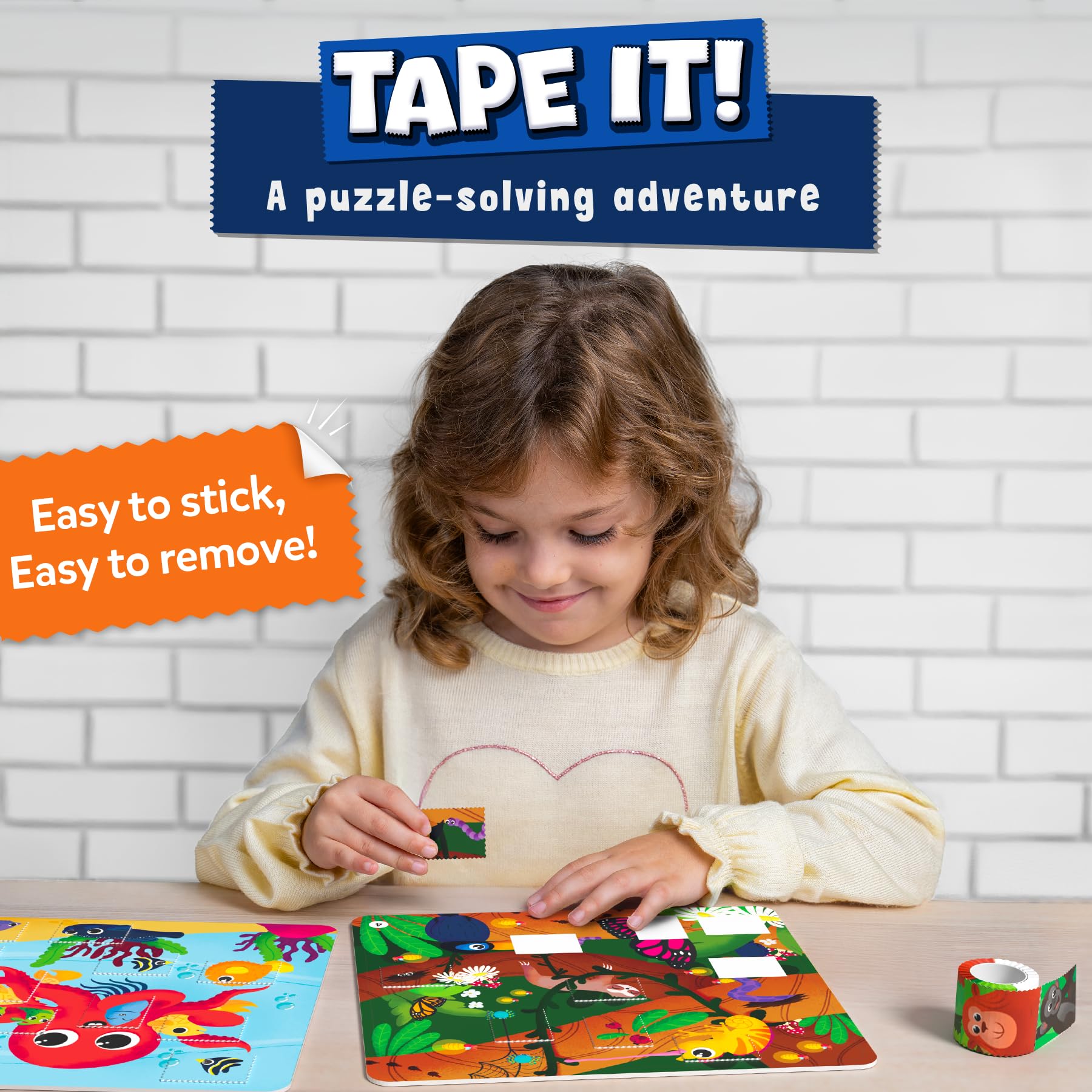 Skillmatics Tape It sticker rolls with 300+ stickers for creative, mess-free play.