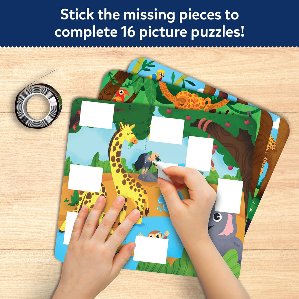 Skillmatics Tape It sticker sequences on tape for step-by-step puzzles.