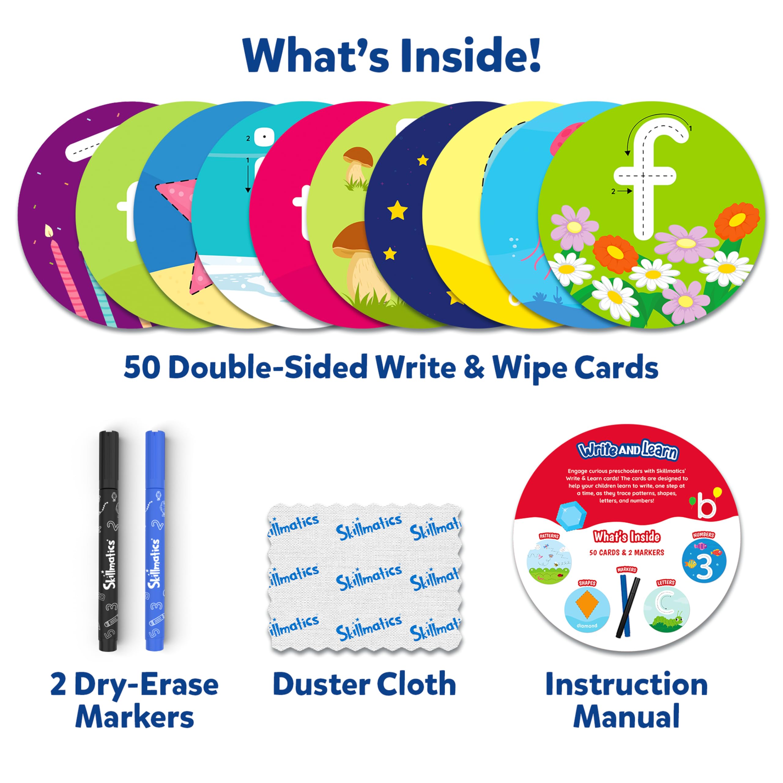 Skillmatics Write & Learn cards numbers: count from one to ten with fun visuals.