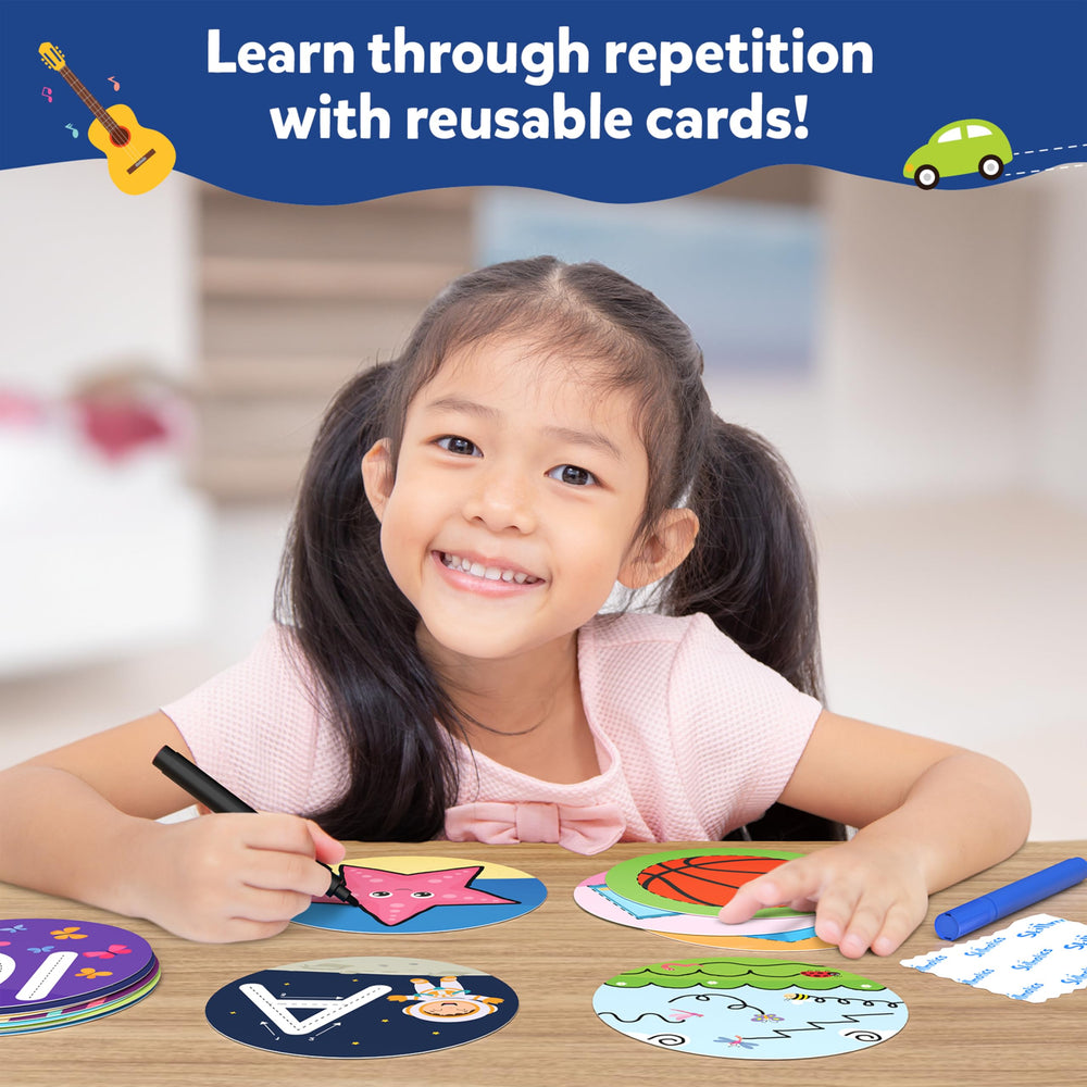 Skillmatics Write & Learn cards shapes: identify shapes with clear illustrations.