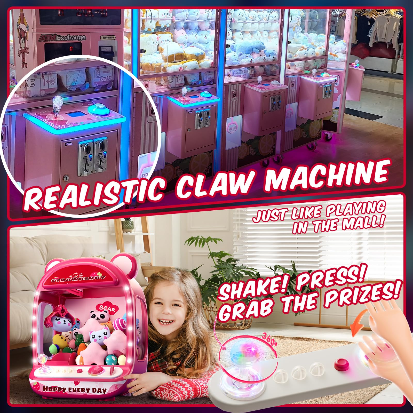 Skirfy Claws Machine no assembly required for quick setup and instant fun.