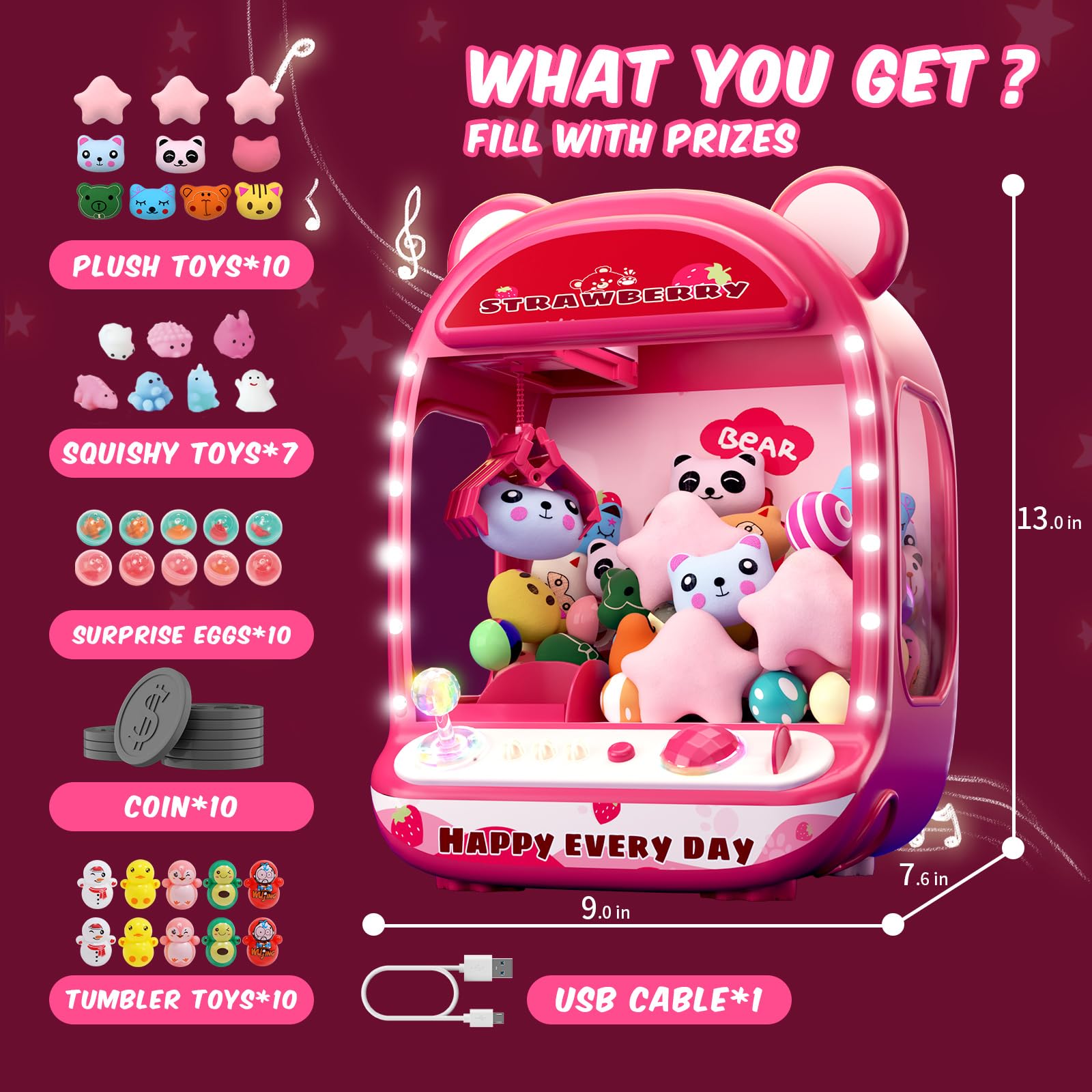 Skirfy Claws Machine prizes inside are easy to swap for fresh challenges.