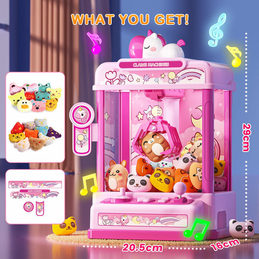 Skirfy Claws Machines displays 20 mini plush toys inside for rewards and surprise prizes.