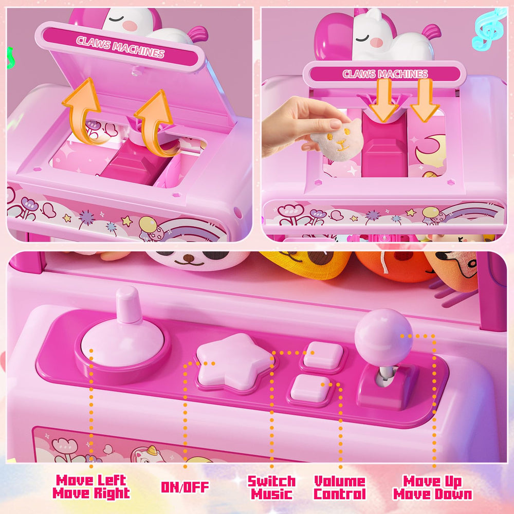 Skirfy Claws Machines with music switch and adjustable volume for customizable ambiance.