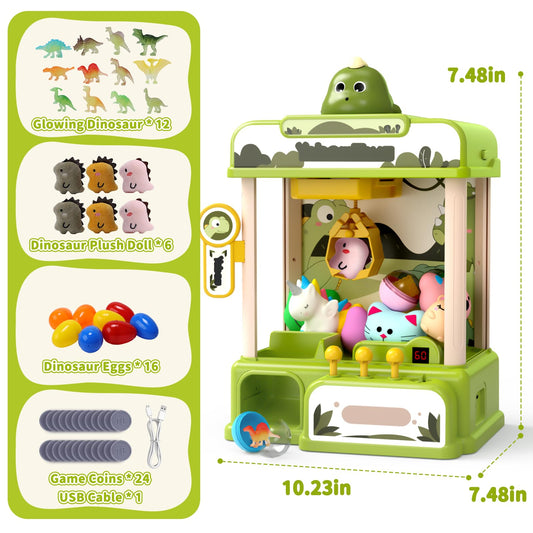 Skirfy dinosaur claw machine in action, ideal for family entertainment and celebrations.