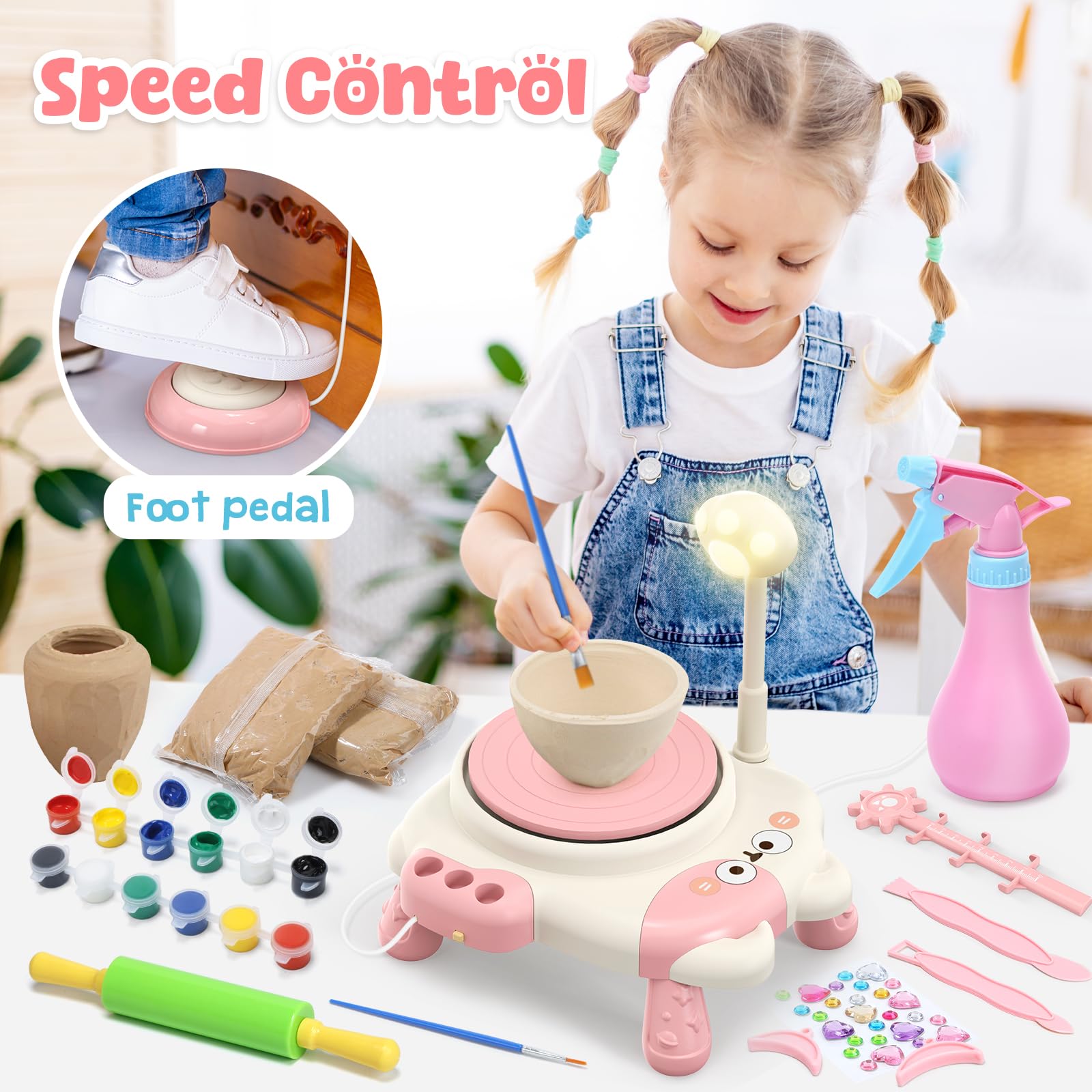 Skirfy wheel on sturdy base ensures safe, wobble-free crafting.