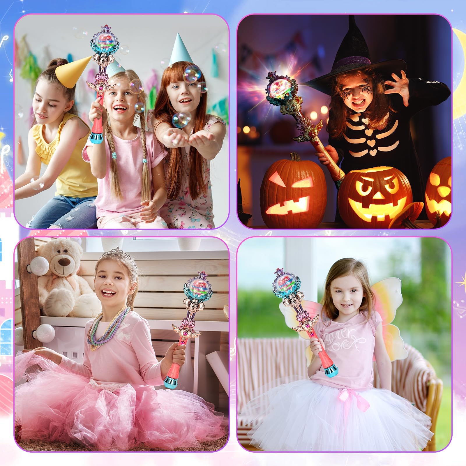 Skirfy Princess Wand suits indoor and outdoor celebrations including Halloween and Thanksgiving