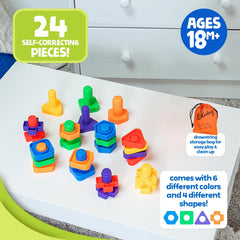 Skoolzy jumbo nuts and bolts enhance fine motor tasks during OT-style play.