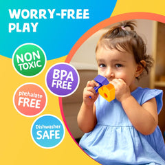 Skoolzy peg board in use by a child fosters independent play and exploration.