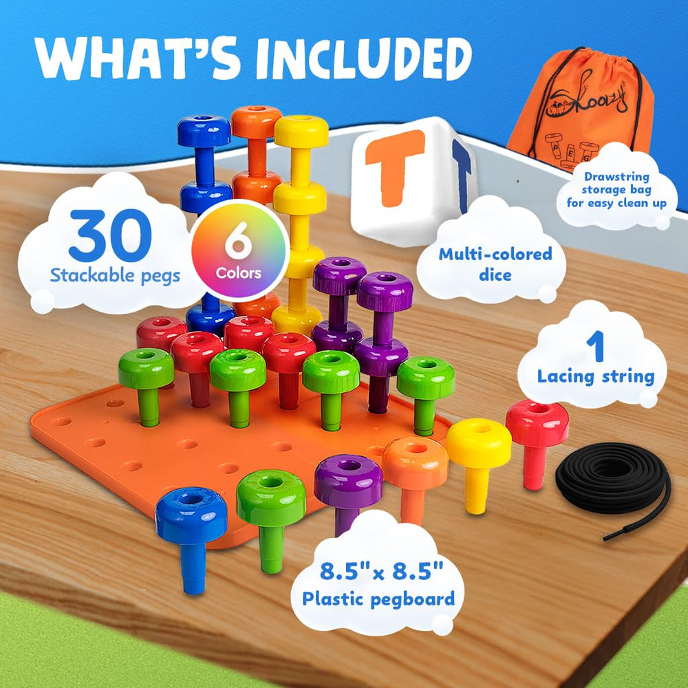 Skoolzy peg board set ideal for hands-on activities without medical claims