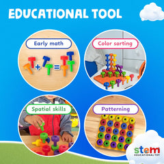 Skoolzy peg board set storage bag keeps pieces organized for quick setup