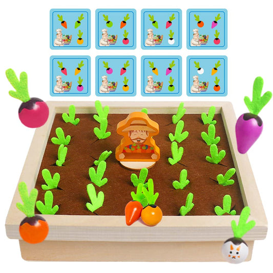 Skrtuan wooden farm scene sparks imaginative play and storytelling during pretend farming.