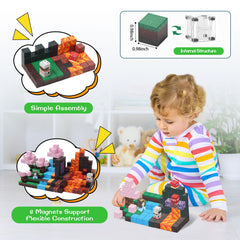 SKTMYY Magnetic Blocks turquoise grasslands prompt spatial exploration and cooperative play