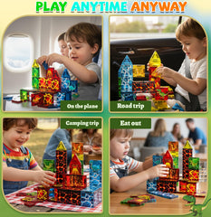 SKTMYY dinosaur tiles on plane boost open-ended building fun