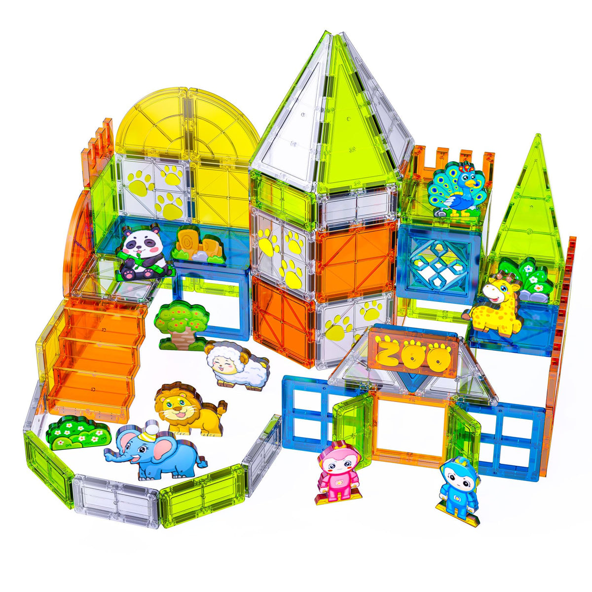 SKTMYY magnetic tiles zoo animals 120pcs—vivid animal models spark imaginative play