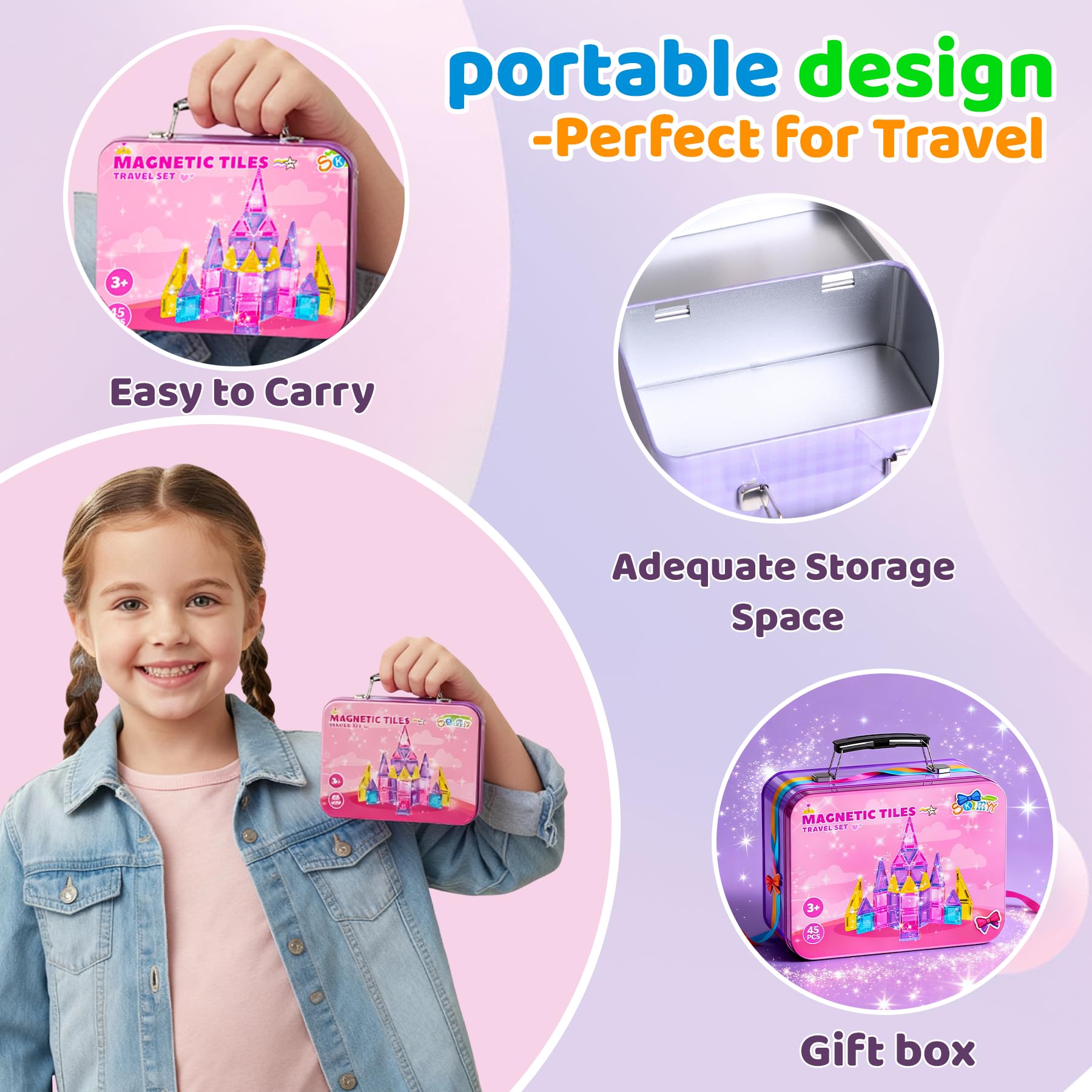 SKTMYY mini tiles stored in a sturdy iron box for easy transport.