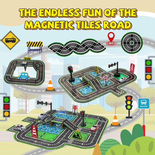 SKTMYY pull-back car with magnetic tiles enabling fast, engaging play