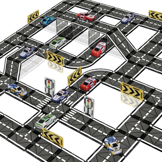 SKTMYY road tiles 32-piece set for creative roadway play and building.