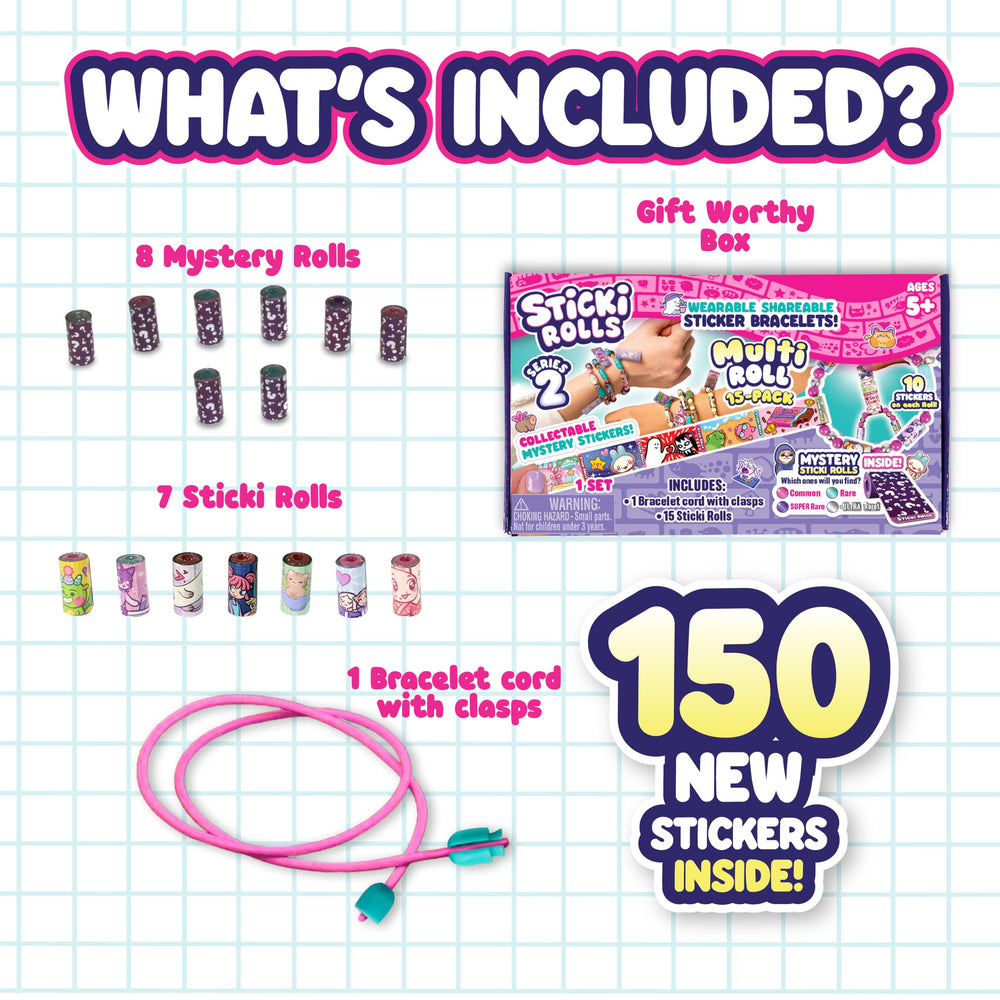 Sky Castle Sticki Rolls 150-sticker closeup highlighting vibrant holographic designs.