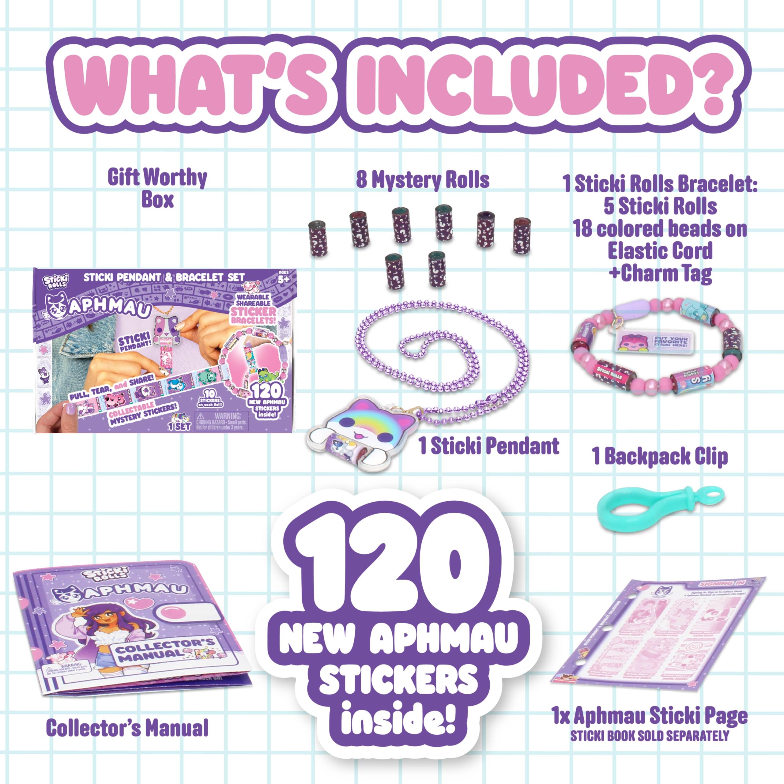Sky Castle Sticki Rolls Aphmau collector page; exclusive designs for fans to save.