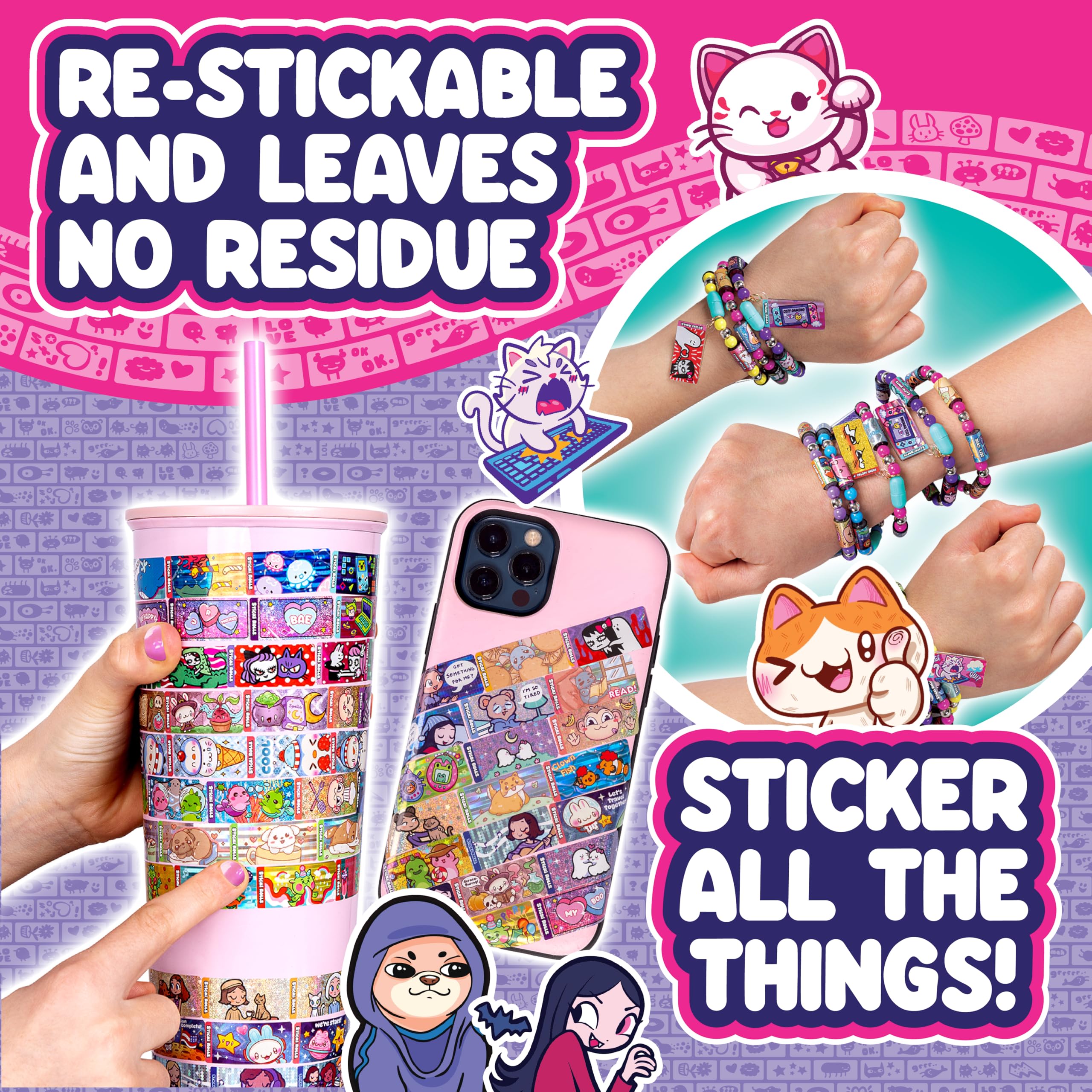 Sky Castle Sticki Rolls holographic foil detail enhances sparkle on belongings.