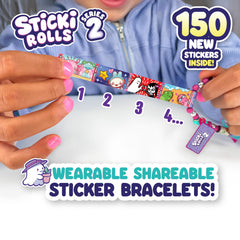 Sky Castle Sticki Rolls inside-pack view showing 150 stickers ready to decorate laptops and notebooks.