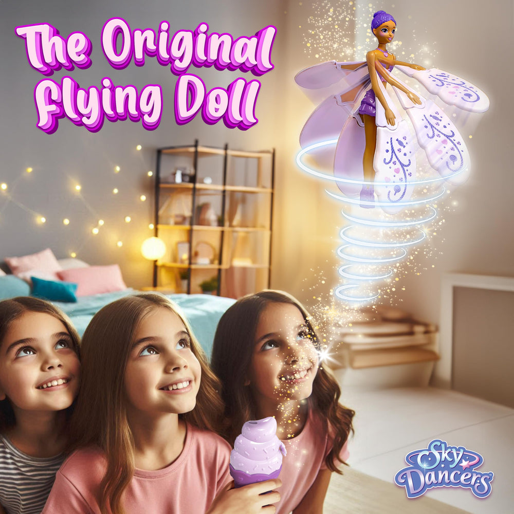 Sky Dancers Purple Licious battery-free toy promotes active, screen-free fun.