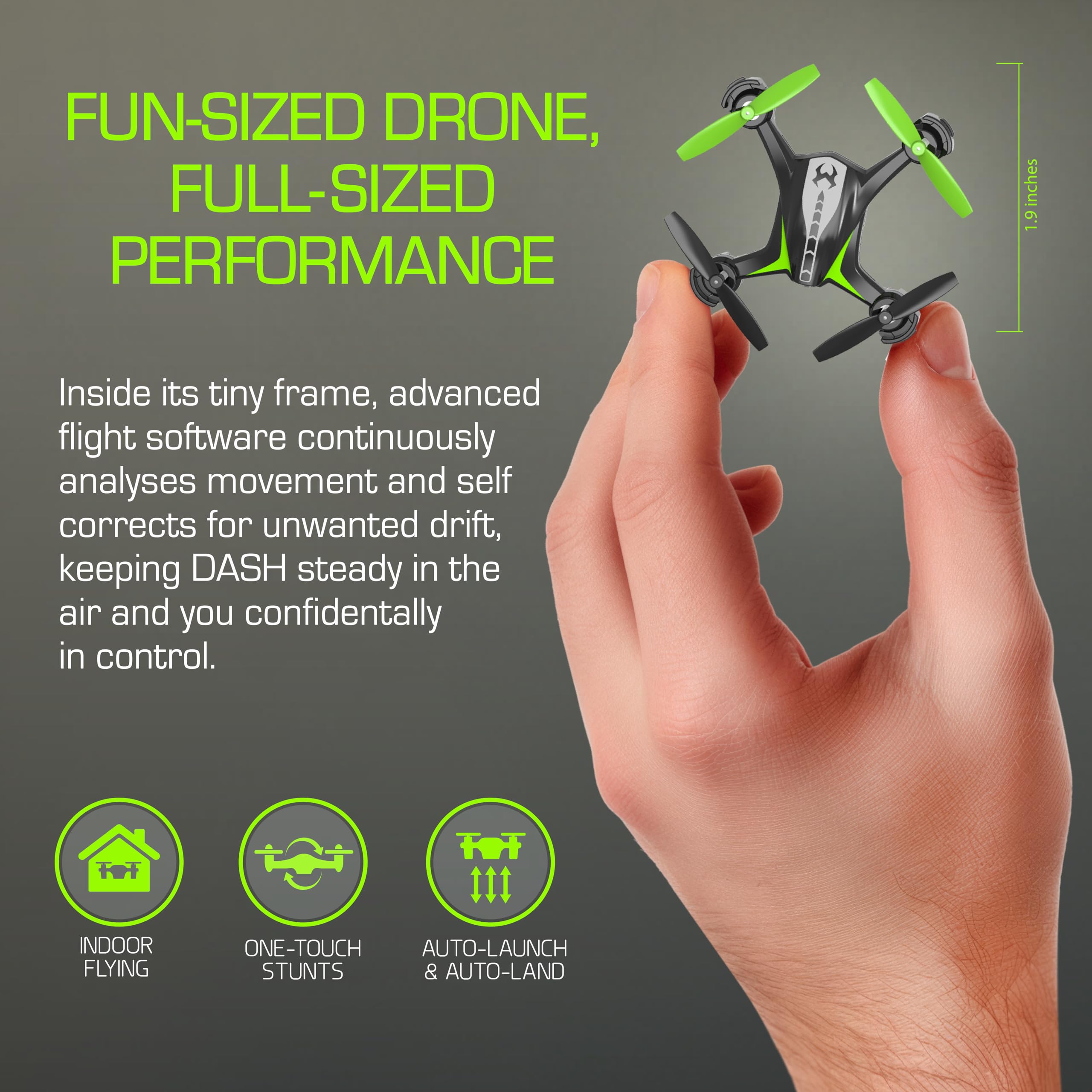 Sky Viper Dash Nano auto-launch and landing simplifies takeoffs for beginners.