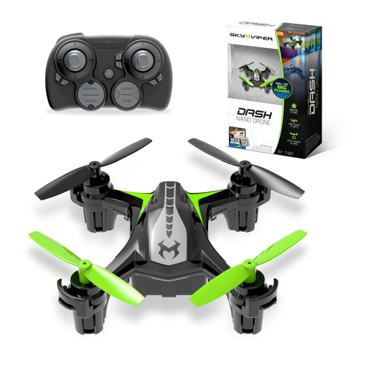 Sky Viper Dash Nano in flight delivering precise indoor control.