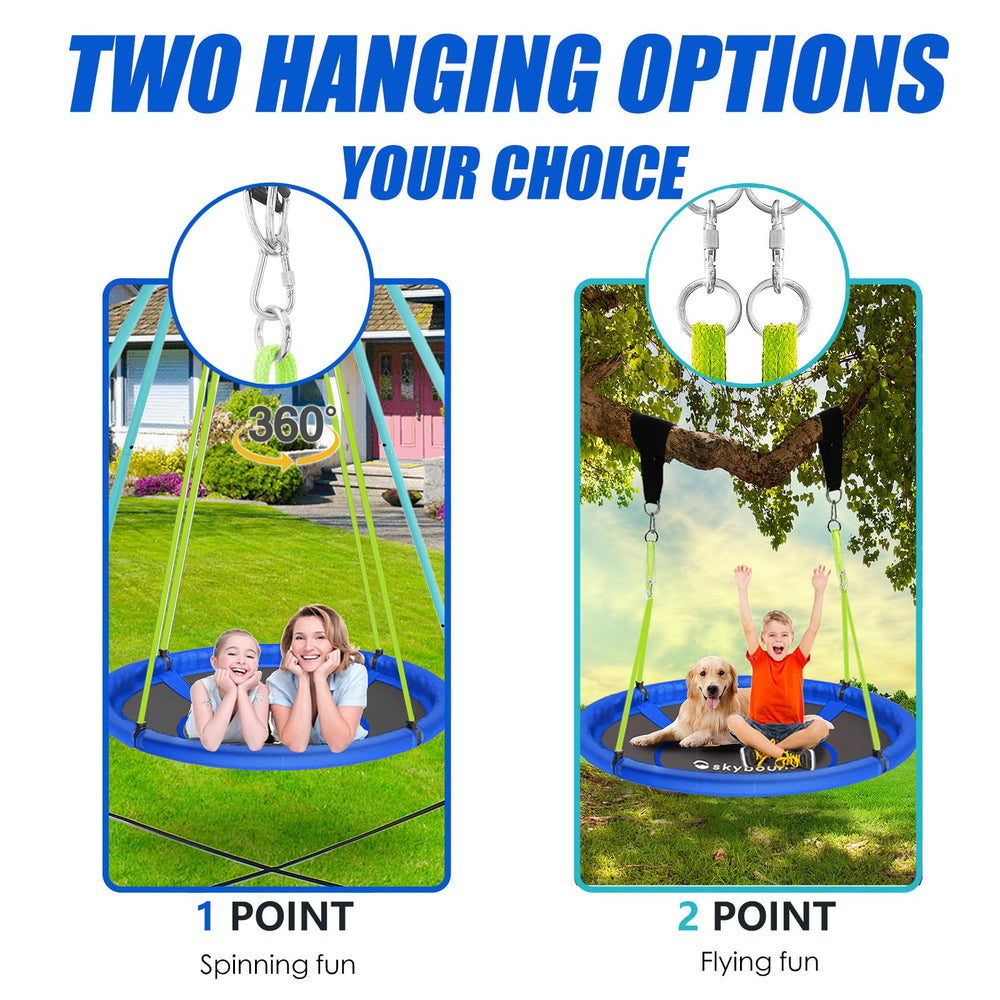 SkyBound 600 lb capacity swing supporting multiple riders during family time